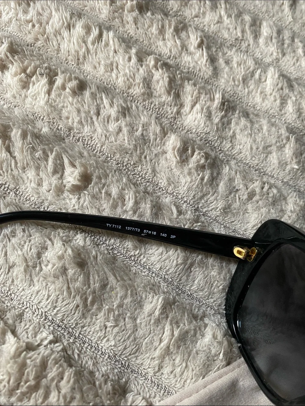 Tory Burch Black Sunglasses with Gold Logo Accent includes Sunglass Pouch